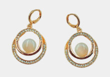 Stylish Gold-Tone Circular Drop Earrings
