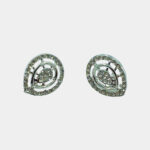 Silver Elegant Drop Shape Zircons Studs Earring