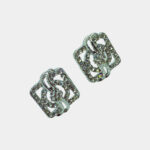 Silver-Plated Square Shaped CZ Studs Earrings