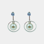 Embellished CZ Pearl Drop Dangler Earrings