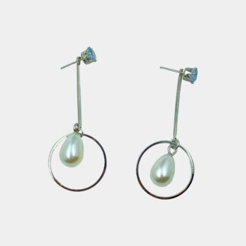 CZ Pearl Drop Dangler Earrings for Women & Girls