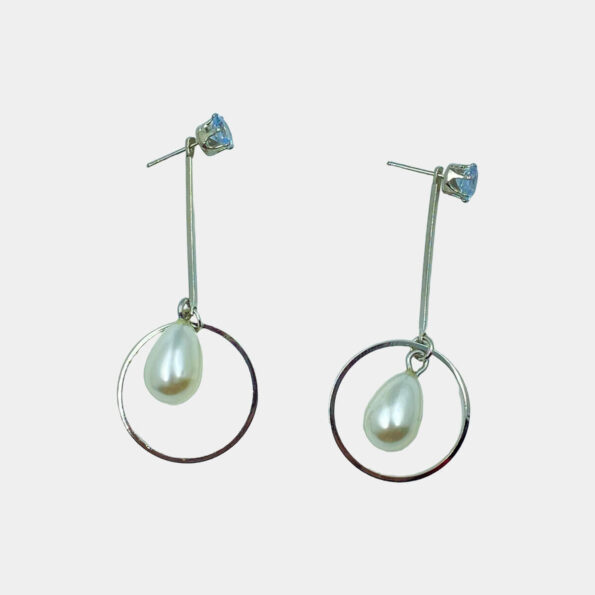 CZ Pearl Drop Dangler Earrings for Women & Girls