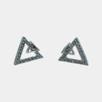 CZ Double Triangle Geometry Stud Earrings