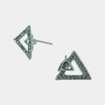 CZ Double Triangle Geometry Stud Earrings