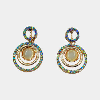 Rose Gold Pearl Dangling Hoop Earring
