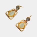 Korean Glorious Gold Plated CZ Dangler Drop Earring for Women