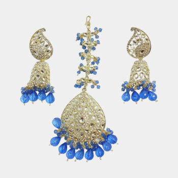 MilePearl Kundan Pearl Earrings with Maangtika for Women & Girls
