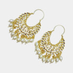 Kundan Pearl Chaandbali Earrings - MilePearl Jewellery Kundan Pearl Chaandbali Earrings