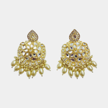 MilePearl Kundan Pearl Earrings for Women & Girls (ERKD00019WH)
