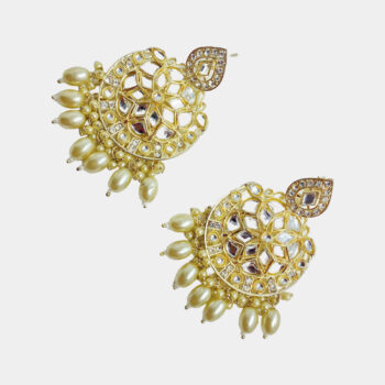 MilePearl Kundan Pearl Earrings for Women & Girls (ERKD00019WH)