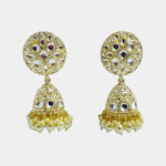 MilePearl Kundan Pearl Jhumka Earrings for Women & Girls (ERKD00024WH)