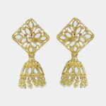 MilePearl Kundan Pearl Jhumka Earrings for Women & Girls (ERKD00025WH)