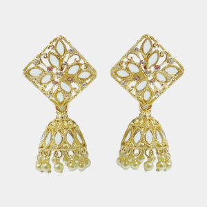 MilePearl Kundan Pearl Jhumka Earrings for Women & Girls (ERKD00025WH) - MilePearl Jewellery MilePearl Kundan Pearl Jhumka Earrings for Women & Girls (ERKD00025WH)