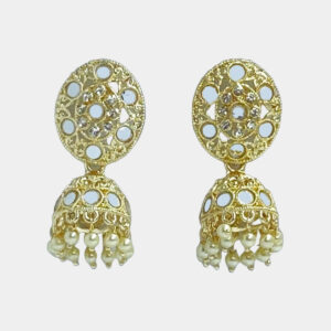MilePearl Kundan Pearl Jhumka Earrings for Women & Girls (ERKD00026WH) - MilePearl Jewellery MilePearl Kundan Pearl Jhumka Earrings for Women & Girls (ERKD00026WH)