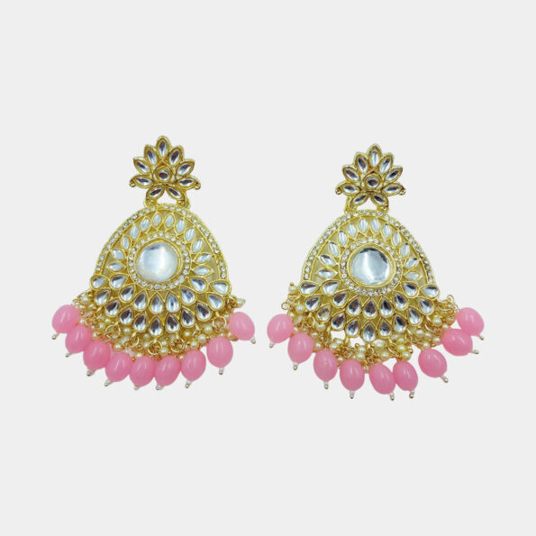 MilePearl Kundan Chaandbali Earrings for Women & Girls
