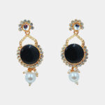 MilePearl Gold-Plated Pearl & Stone-Studded Earrings for Women & Girls