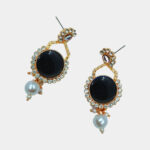 MilePearl Gold-Plated Pearl & Stone-Studded Earrings for Women & Girls