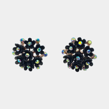 Stylish Black Floral Stud Earrings for Women & Girls