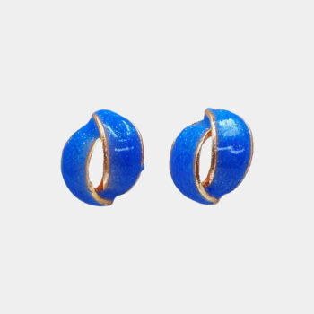 MilePearl Korean Metal Leaf Blue Stud Earrings for Women & Girls