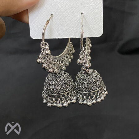 Beautiful Oxidised Hoop Jhumka Earring