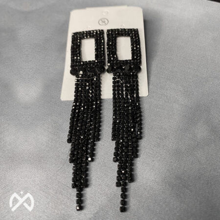 Black Long Tassel Stylish Dazzel Earrings for Women and Girls
