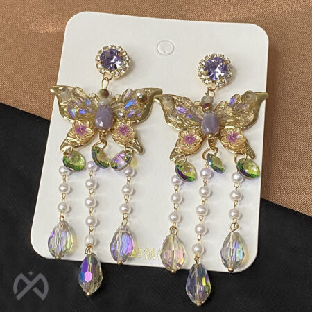 Butterfly Tassel Exaggerated Earrings for Women and Girls