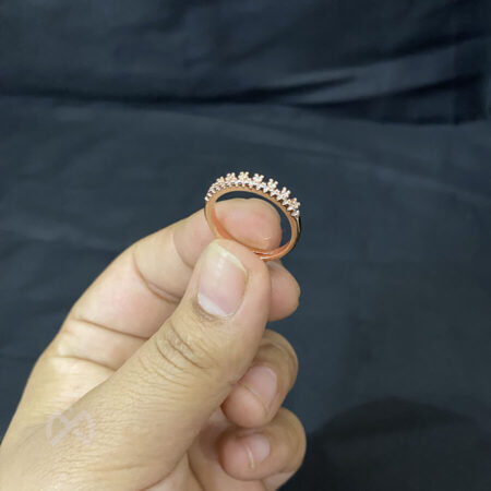 Crown Design Rose Gold Plated Brass Ring