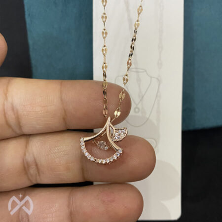 Cute Rose Gold Plated Beating Heart Series Crystal Fan Pendant Necklaces - Korean Fashion