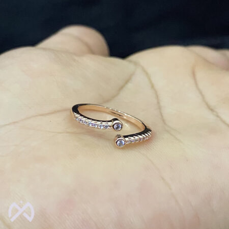 Double Way Rose Gold Plated Brass Statement Ring