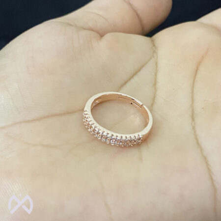 Eternity Rose Gold Plated Brass Ring for Women and Girls