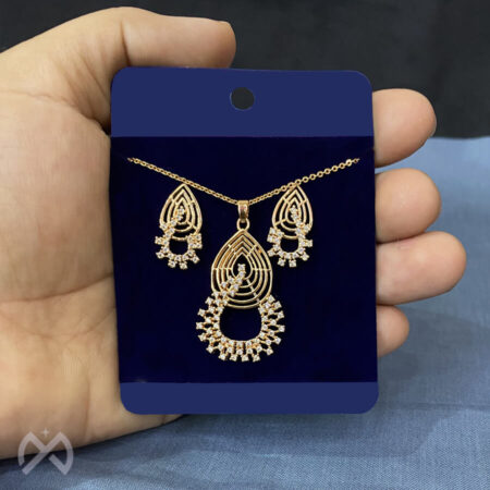 Exclusive Gold Plated Pendant and Earring Set for Women