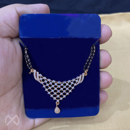 Fancy Rose Gold Plated American Diamond Mangalsutra for Daily Use