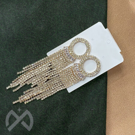 Gold Plated Party Designer Stone Drop Earring for Girls
