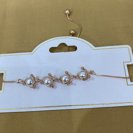 Imitation Faux Pearl Linked Trendy Chain Bracelet