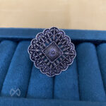 Oxidised Silver Tribal Antique Adjustable Ring for Women and Girls