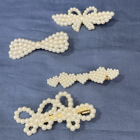 Pearl Embellished Side Hair Clips for Women and Girls