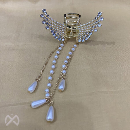 Pearl Tassel Butterfly Metal Clutcher Korean Hair Accessories For Woman and Girls