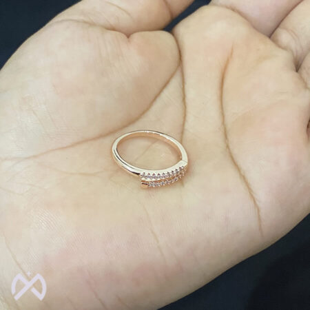 Rose Gold Plated Brass Bypass Ring for Women and Girls