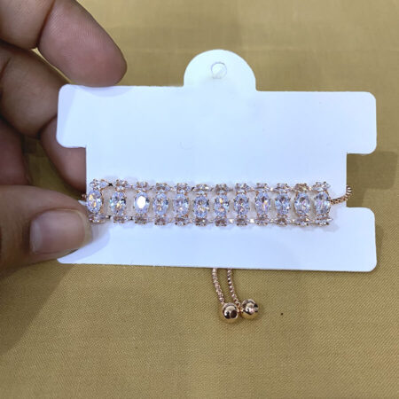 Rose Gold Silver Rhinestone Glorious Bracelet for Women and Girls