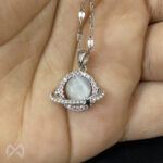Simple Fashion Planet Opal Necklace With Stones And Pearl Pendant